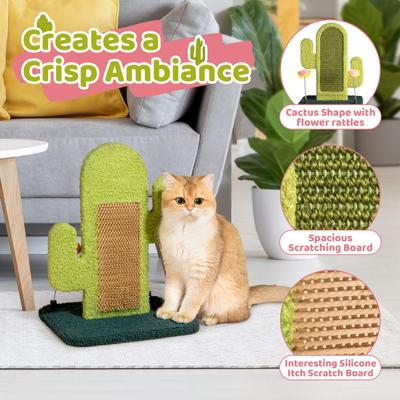 Show full view: Happy & Polly Cactus 15-in Fleece Cat Scratcher, Green slide 5 of 11