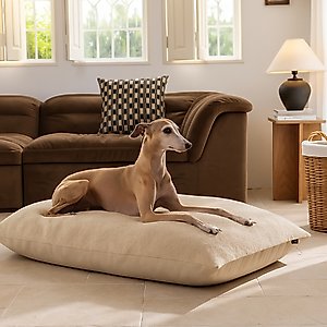 Allisandro Wear-Resistant Sherpa Orthopedic Pillow Dog Bed, Beige, Jumbo