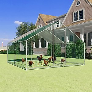 RYPetmia Outdoor Metal Chicken Coop, 30 Chicken Capacity