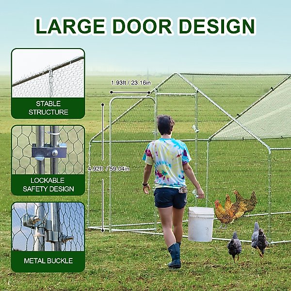 Show full view: RYPetmia Outdoor Metal Chicken Coop, 30 Chicken Capacity slide 8 of 9