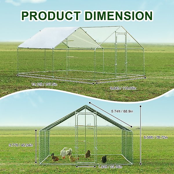 Show full view: RYPetmia Outdoor Metal Chicken Coop, 30 Chicken Capacity slide 6 of 9