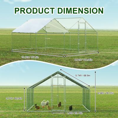 Show full view: RYPetmia Outdoor Metal Chicken Coop, 30 Chicken Capacity slide 6 of 9