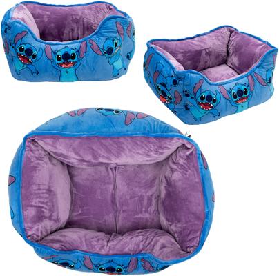 Show full view: Buckle-Down Disney Stitch Poses Cuddler Bolster Dog Bed, Blue, Small slide 4 of 5