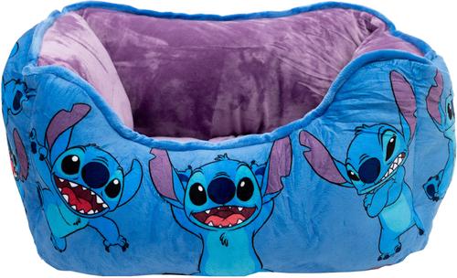 Show full view: Buckle-Down Disney Stitch Poses Cuddler Bolster Dog Bed, Blue, Small slide 2 of 5