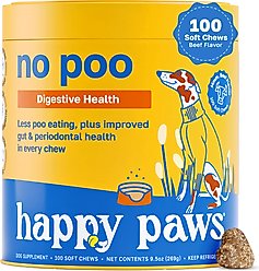 Happy Paws No Poo Soft Chews Supplement for Dogs, 100 count