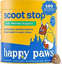 Happy Paws Stop Scoot Anal Gland Support Soft Chews Supplement for Dogs, 100 count
