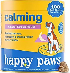 Happy Paws Calming Soft Chews Supplement for Dogs, 100 count