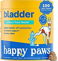 Happy Paws Bladder Health Soft Chews Supplement for Dogs, 100 count