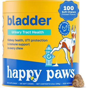 Happy Paws Bladder Health Soft Chews Supplement for Dogs, 100 count