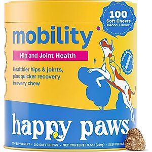 Happy Paws Hip & Joint Soft Chews Supplement for Dogs, 100 count