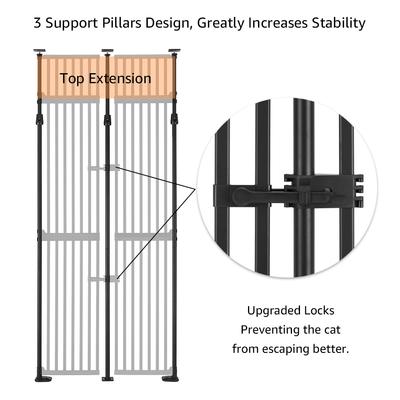 Show full view: Unipaws Extra Tall Metal Dog & Cat Gate with Height Extension, Black slide 6 of 8