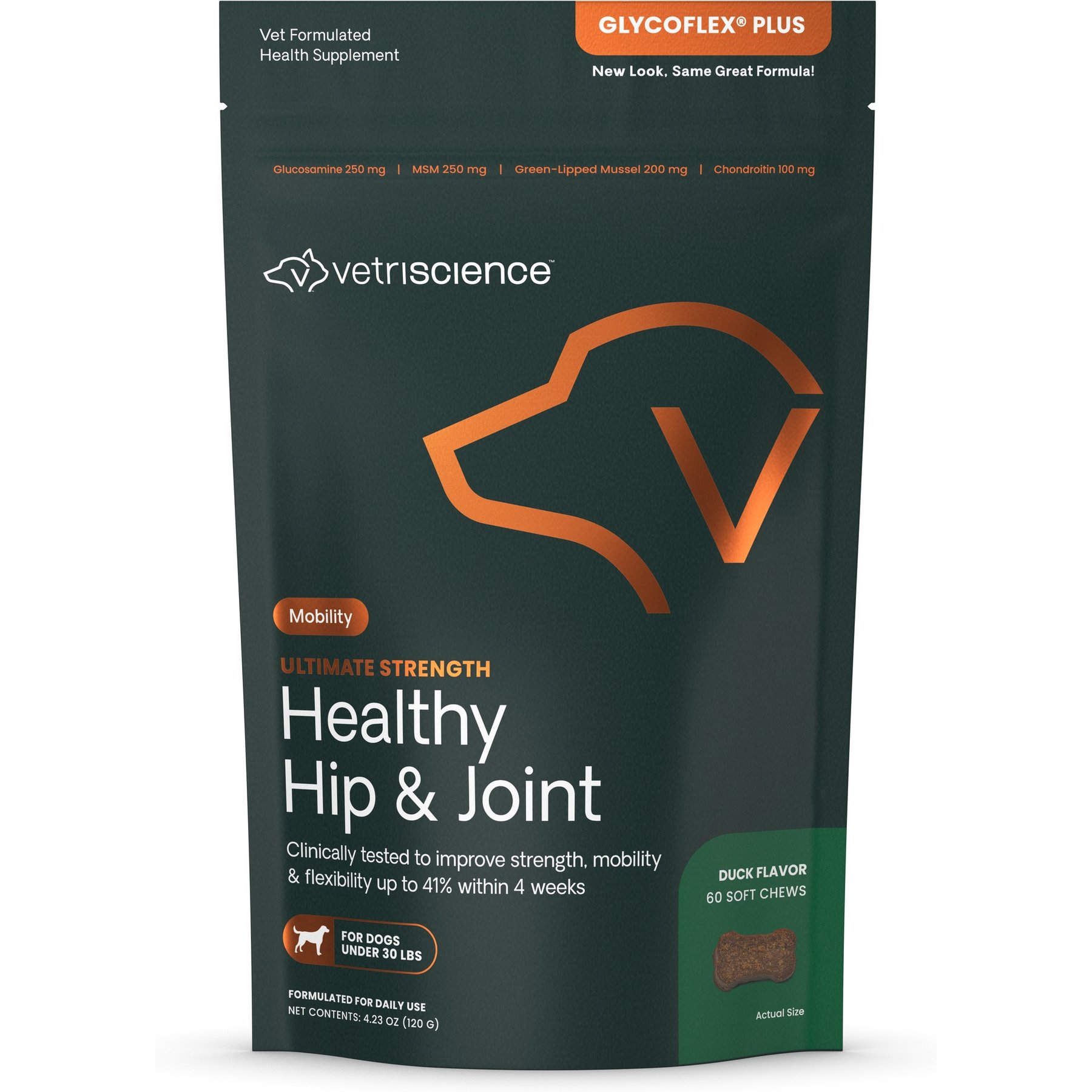 VetriScience GlycoFlex Plus Small Breed Joint Support Dog Chews, 60 ct