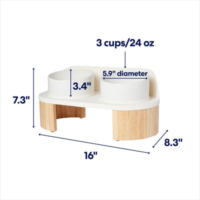 Show full view: Frisco Elevated Ceramic Splash Guard Double Diner, Medium: 3 cup slide 2 of 8