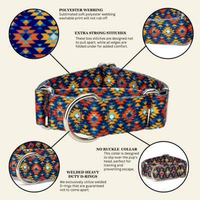 Show full view: Country Brook Petz HossFit Jr Utah Wide Martingale Dog Collar, Blue, Medium: 15 to 21-in neck, 1.5-in wide slide 6 of 8