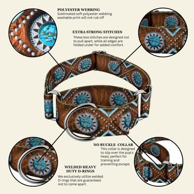 Show full view: Country Brook Petz HossFit Jr Saddle Up Wide Martingale Dog Collar, Large slide 9 of 9