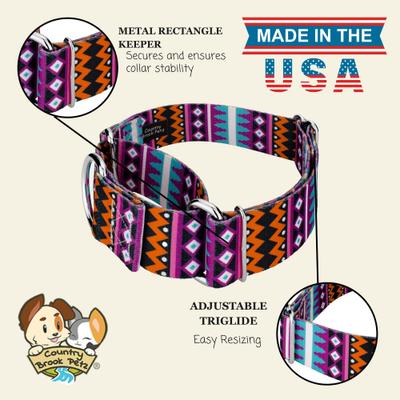 Show full view: Country Brook Petz HossFit Jr Santa Fe Wide Martingale Dog Collar, Medium slide 7 of 8