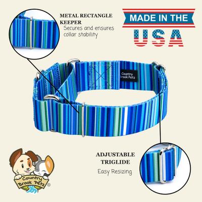 Show full view: Country Brook Petz HossFit Jr Serape Wide Martingale Dog Collar, Large, Blue slide 7 of 8
