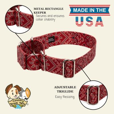 Show full view: Country Brook Petz HossFit Jr Bandana Wide Martingale Dog Collar, Red, Large slide 2 of 9