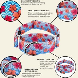 Country Brook Petz HossFit Jr April Blossoms Wide Martingale Dog Collar, X-Large, Blue slide 2 of 9