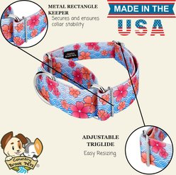 Country Brook Petz HossFit Jr April Blossoms Wide Martingale Dog Collar, Blue, Medium slide 2 of 9