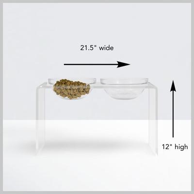 Show full view: Hiddin Clear Glass Double Dog Bowl, Tall slide 10 of 10