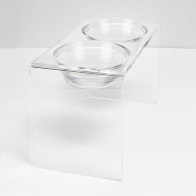 Show full view: Hiddin Clear Glass Double Dog Bowl, Tall slide 5 of 10