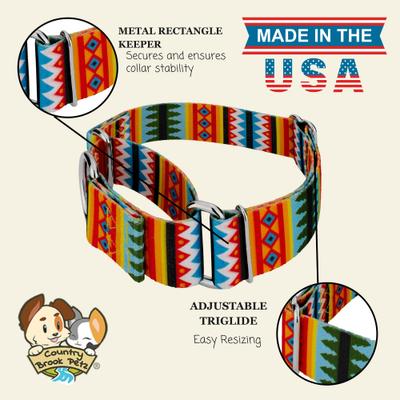 Show full view: Country Brook Petz HossFit Jr Summer Pines Wide Martingale Dog Collar, Multi-Colored, X-Large: 23 to 31-in neck, 1.5-in wide slide 3 of 10