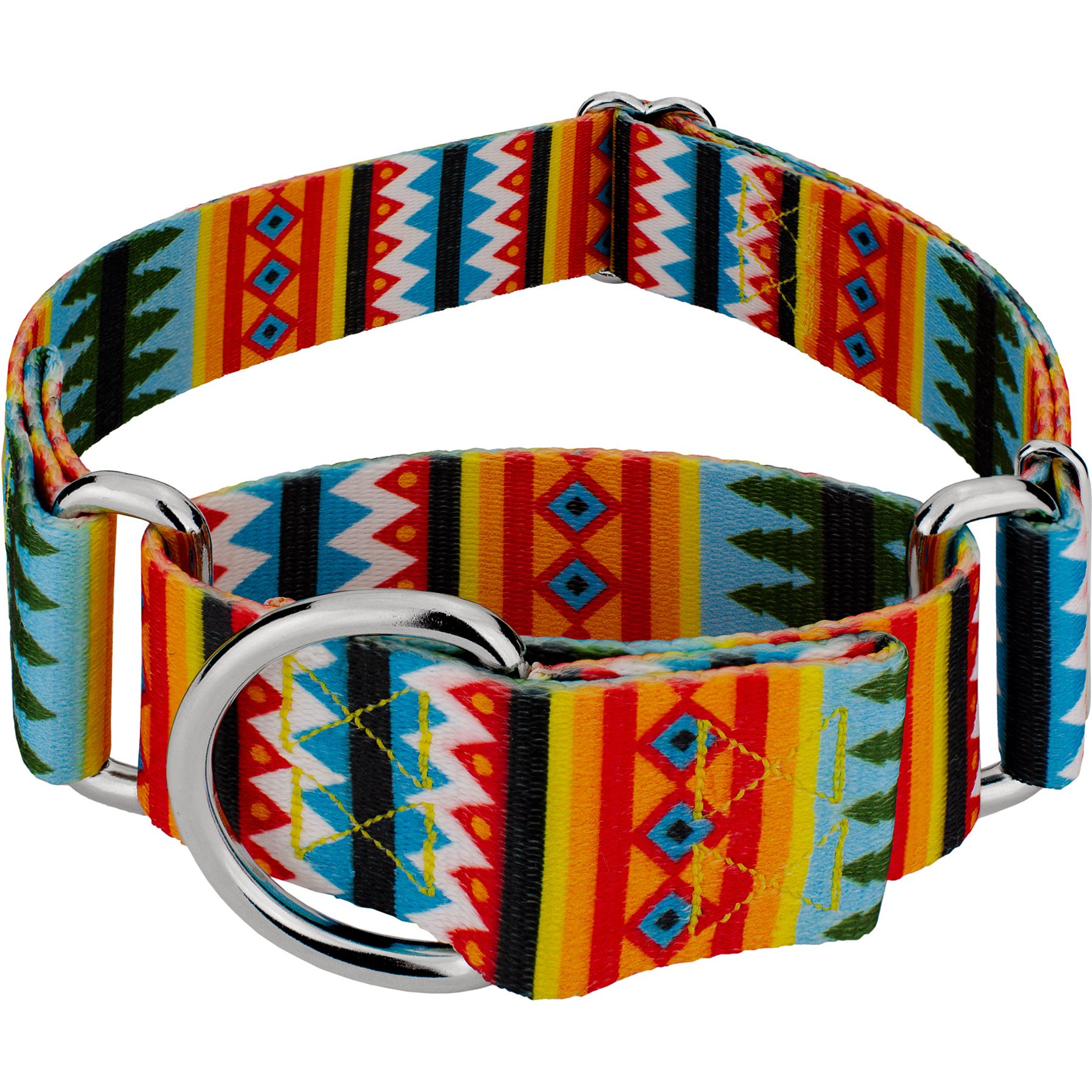 Country Brook Petz HossFit Jr Summer Pines Wide Martingale Dog Collar, Multi-Colored, Large: 18 to 26-in neck, 1.5-in wide