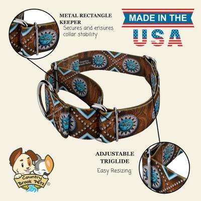 Show full view: Country Brook Petz HossFit Jr Saddle Up Wide Martingale Dog Collar, Large slide 2 of 9
