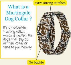 Country Brook Petz HossFit Jr Cow Print Wide Martingale Dog Collar, Brown, X-Large: 23 to 31-in neck, 1.5-in wide slide 2 of 9