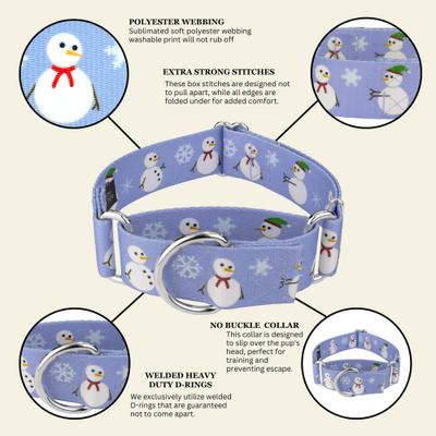 Show full view: Country Brook Petz HossFit Jr Snowman Wide Martingale Dog Collar, Purple, Large slide 10 of 10
