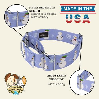 Show full view: Country Brook Petz HossFit Jr Snowman Wide Martingale Dog Collar, Purple, Large slide 3 of 10