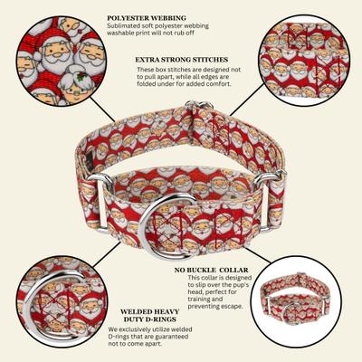 Show full view: Country Brook Petz HossFit Jr Where's Merry Wide Martingale Dog Collar, Medium slide 6 of 8