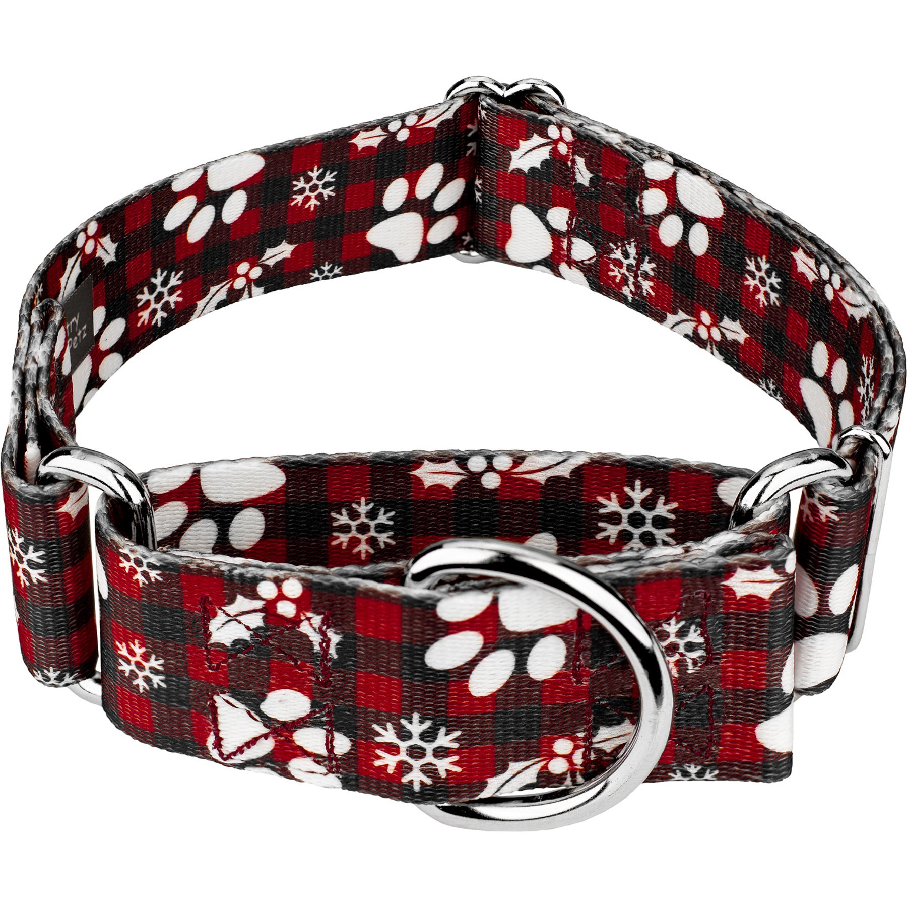 Country Brook Petz HossFit Jr Christmas Plaid Wide Martingale Dog Collar, Red, X-Large: 23 to 31-in neck, 1.5-in wide