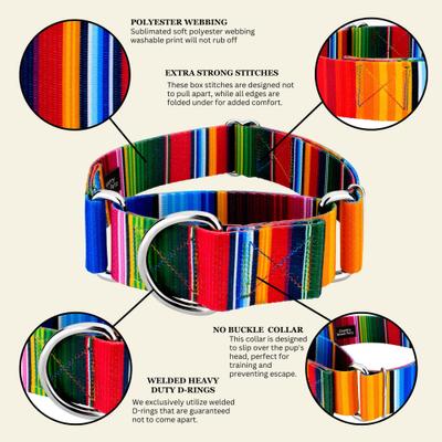 Show full view: Country Brook Petz HossFit Jr Serape Wide Martingale Dog Collar, X-Large, Multi-Colored slide 8 of 9