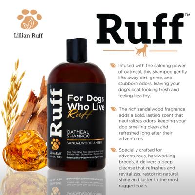 Show full view: RUFF by Lillian Ruff Oatmeal Pet Shampoo, Sandalwood Amber, 16-fl oz bottle slide 4 of 8