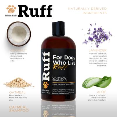 Show full view: RUFF by Lillian Ruff Oatmeal Pet Shampoo, Sandalwood Amber, 16-fl oz bottle slide 3 of 8