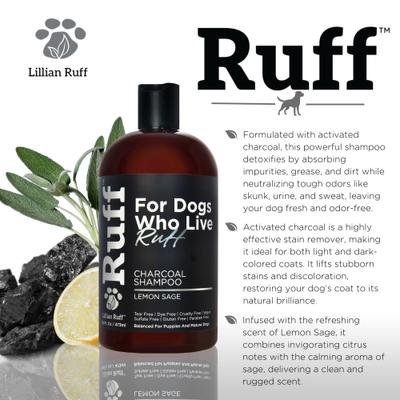 Show full view: RUFF by Lillian Ruff Activated Charcoal Pet Shampoo, Lemon Sage, 16-fl oz bottle slide 4 of 8