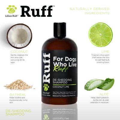 Show full view: RUFF by Lillian Ruff De-Shedding Pet Shampoo, Coconut Lime, 16-fl oz bottle slide 4 of 10