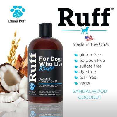 Show full view: RUFF by Lillian Ruff Oatmeal Pet Conditioner, Sandalwood Coconut, 16-fl oz bottle slide 5 of 8