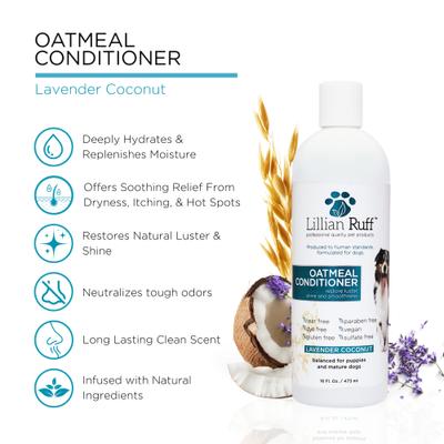 Show full view: Lillian Ruff Oatmeal Pet Conditioner, 16-fl oz bottle slide 2 of 6