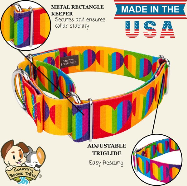 Country Brook Petz Rainbow Hearts Dog Leash