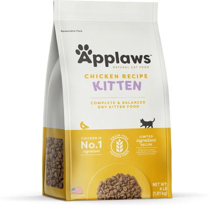 Show full view: Applaws Chicken Breast in Broth Wet Food, 2.47-oz can, case of 6 + Complete Chicken Recipe for Kittens Dry Cat Food, 4-lb bag, 1 count slide 6 of 9