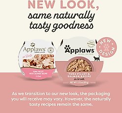 Applaws Chicken Breast & Duck Recipe in Broth Wet Food, 2.12-oz cup, case of 10 + Tuna Fillet & Salmon Recipe in Broth Wet Cat Food, 2.12-oz cup, case of 10 slide 2 of 9