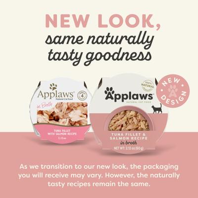 Show full view: Applaws Chicken Breast & Duck Recipe in Broth Wet Food, 2.12-oz cup, case of 10 + Tuna Fillet & Salmon Recipe in Broth Wet Cat Food, 2.12-oz cup, case of 10 slide 7 of 9