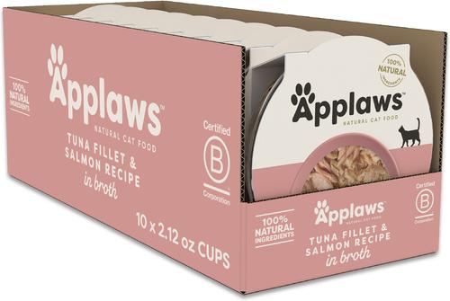 Show full view: Applaws Chicken Breast & Duck Recipe in Broth Wet Food, 2.12-oz cup, case of 10 + Tuna Fillet & Salmon Recipe in Broth Wet Cat Food, 2.12-oz cup, case of 10 slide 6 of 9