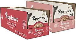 Applaws Chicken Breast & Duck Recipe in Broth Wet Food, 2.12-oz cup, case of 10 + Tuna Fillet & Salmon Recipe in Broth Wet Cat Food, 2.12-oz cup, case of 10