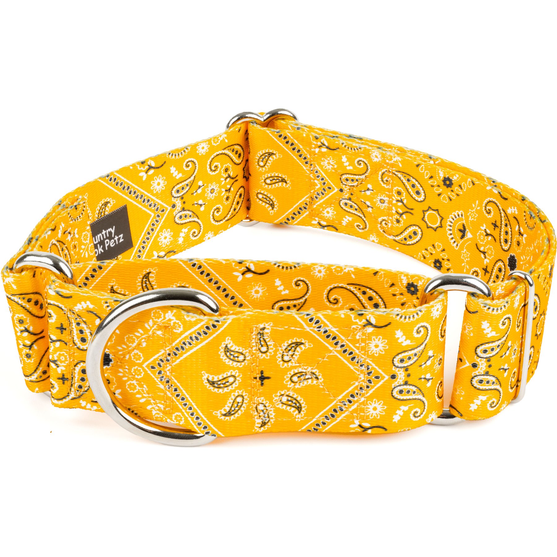 Country Brook Petz HossFit Jr Bandana Wide Martingale Dog Collar, Yellow, X-Large