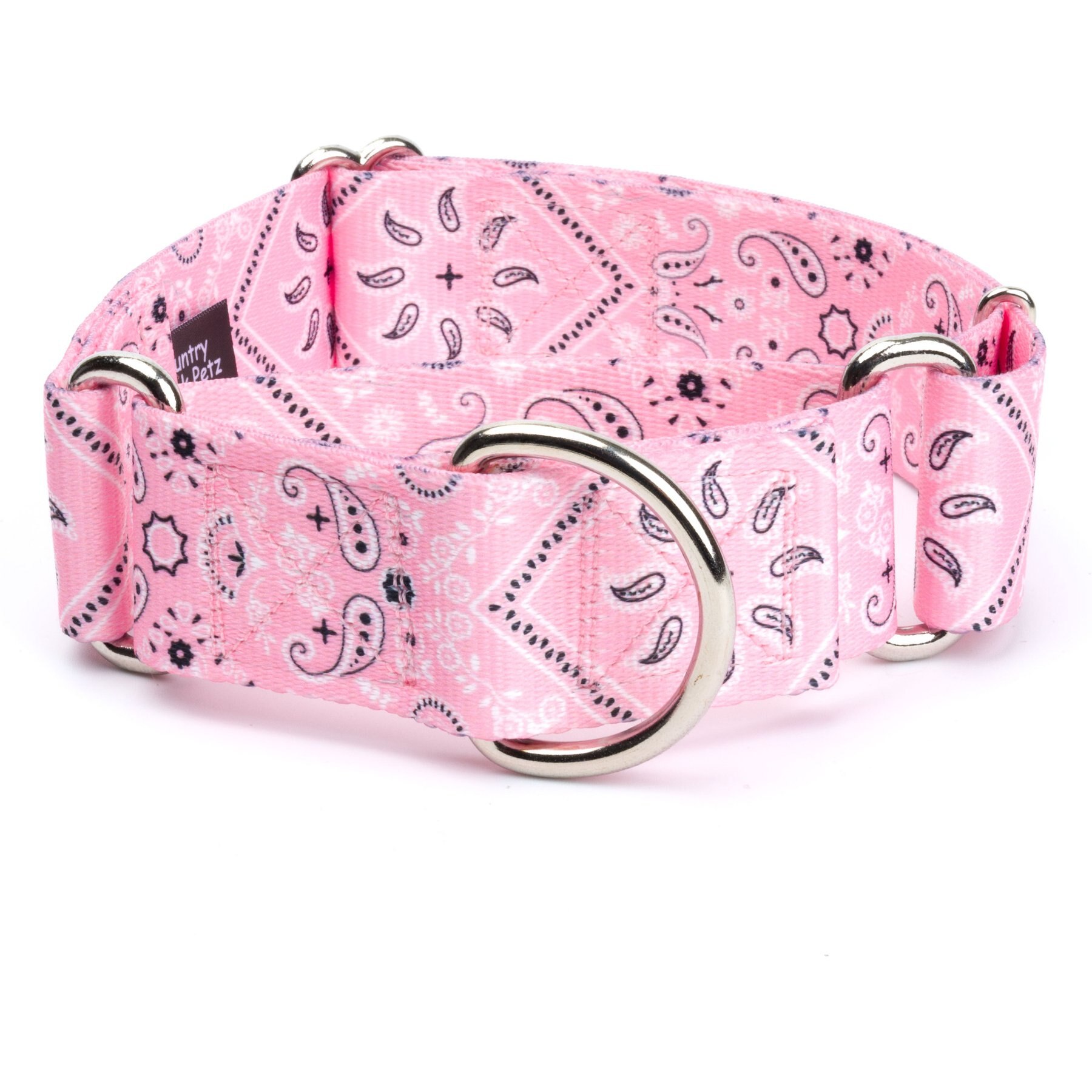 Country Brook Petz HossFit Jr Bandana Wide Martingale Dog Collar, Pink, X-Large