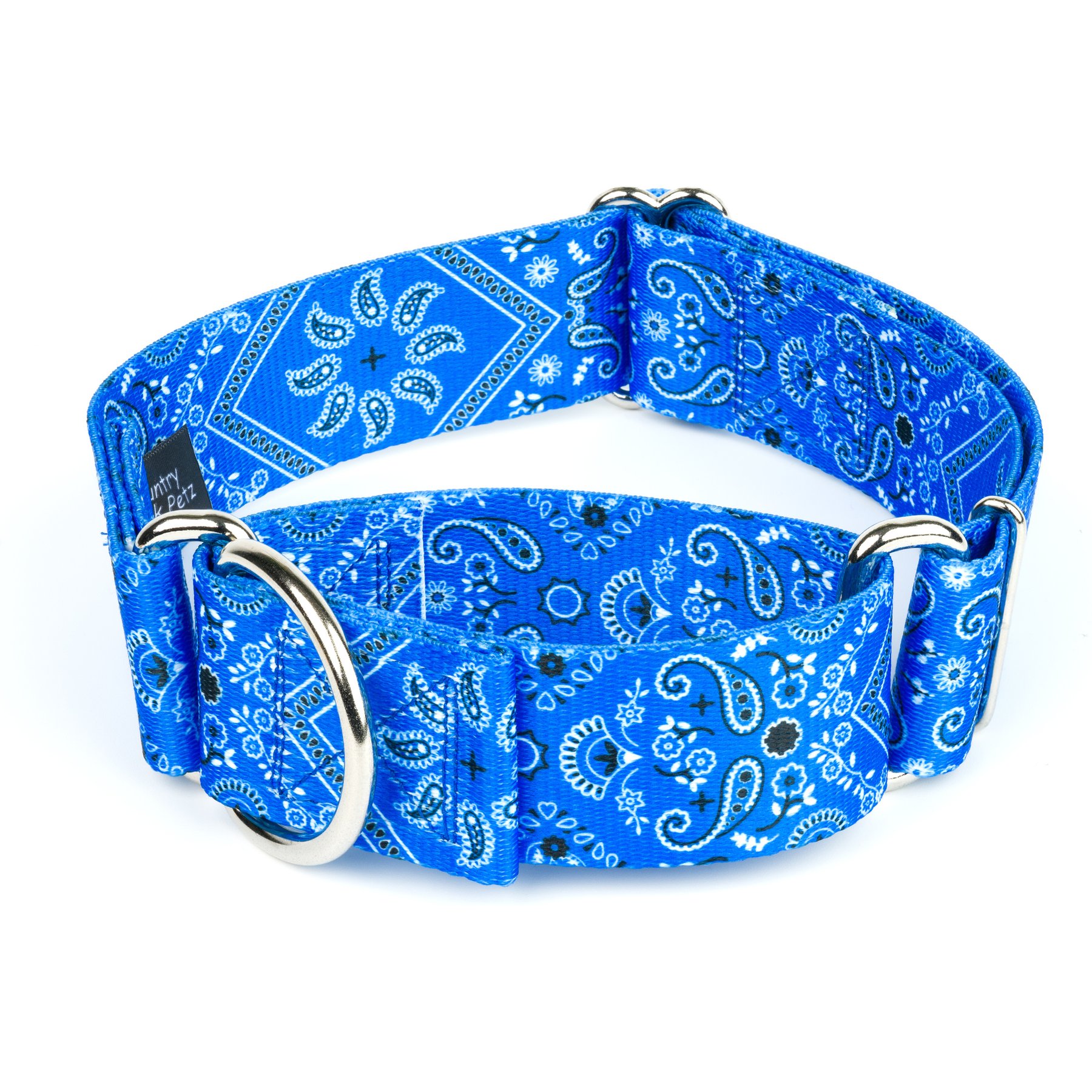 Country Brook Petz HossFit Jr Bandana Wide Martingale Dog Collar, Blue, X-Large
